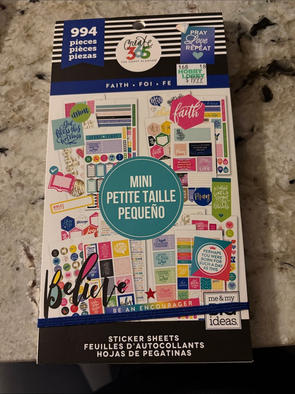 The Happy Planner Mini Faith Sticker Sheets – Blue, Pink, Teal, Yellow, Black